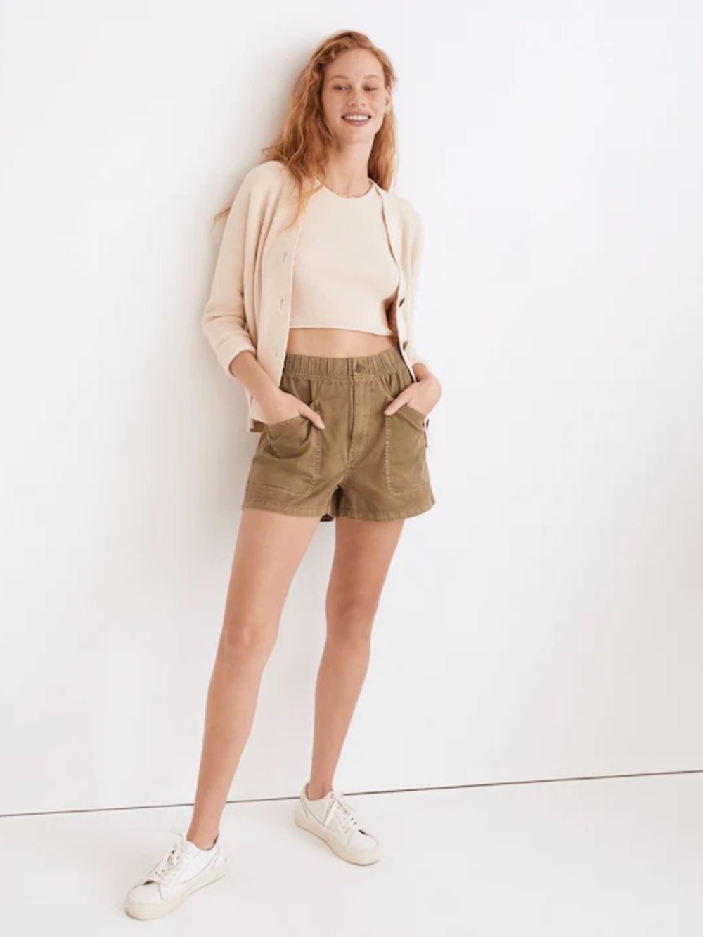 MADEWELL Garment-Dyed Pull-On Utility Shorts size 24 - Vintage Moss - Picture 8 of 8